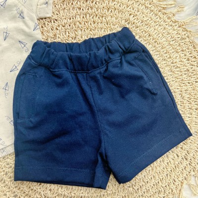 Conj. Camisa em Linho Aviões de Papel e Bermuda - Areia e Marinho